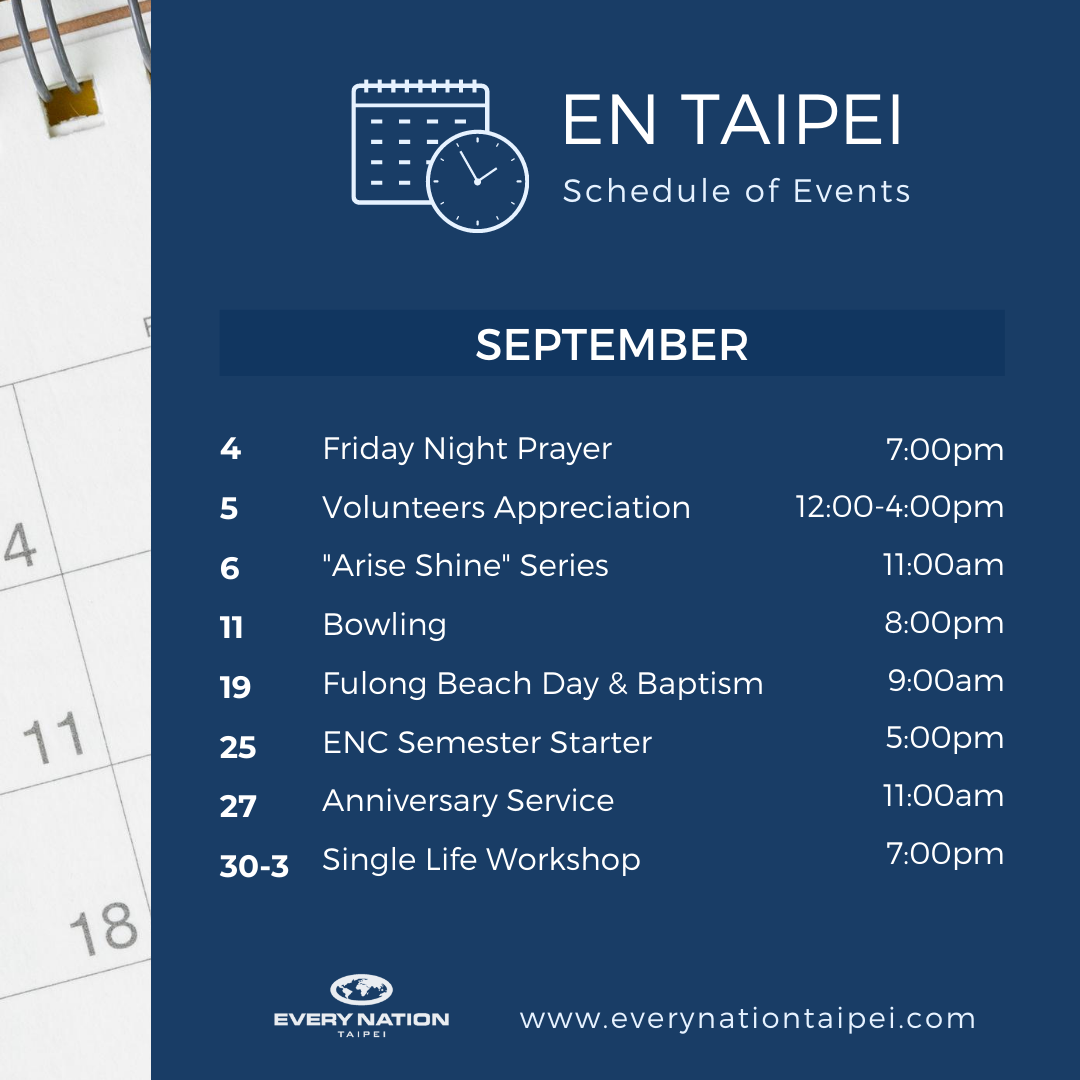 EN TAIPEI Calendar Every Nation Church Taipei