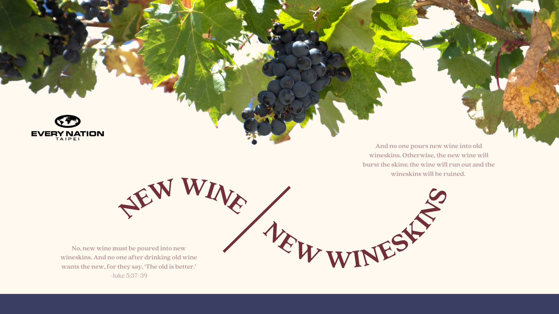 New Wine New Wineskins – New Wineskins